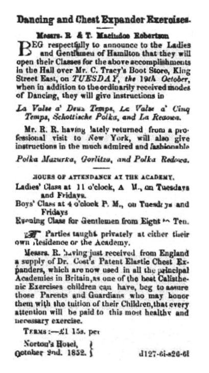 Hamilton Spectator - 23 October, 1852