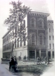 Chestnut Street Assembly Building in Philadelphia Hamilton Spectator where the Hazard Ballet School was located. June 5, 1847 Gleason’s Pictorial Drawing Room Companion at the Free Public Library